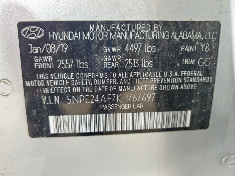 2019 HYUNDAI SONATA SE 12