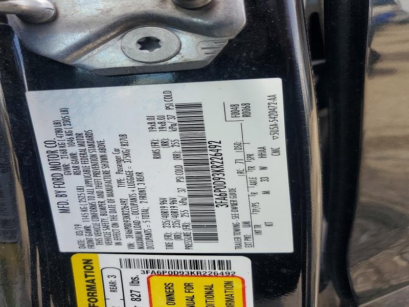 2019 FORD FUSION TITANIUM 12