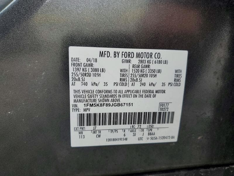 2018 FORD EXPLORER LIMITED 13