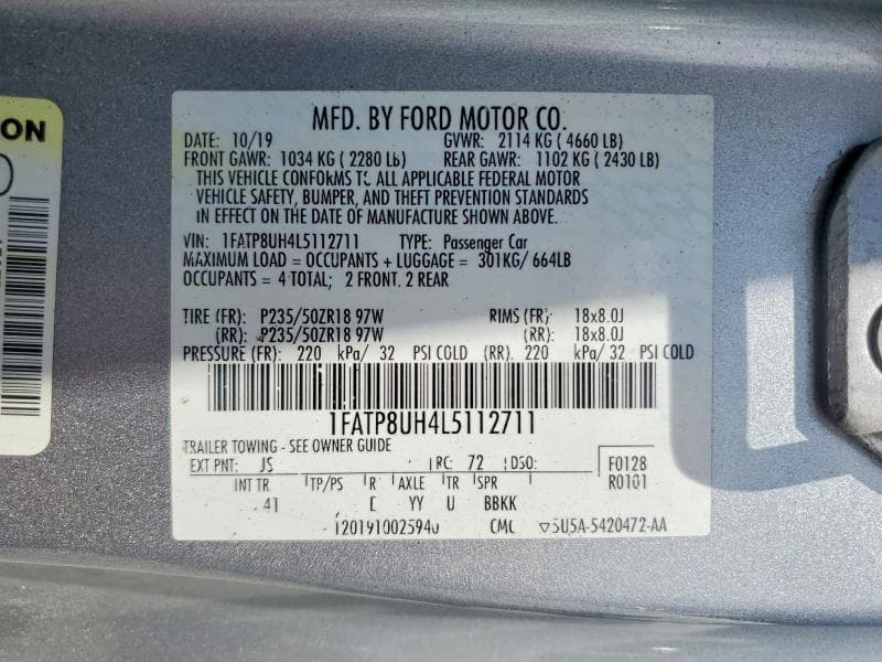 2020 FORD MUSTANG 13