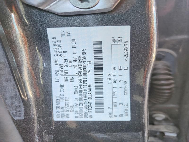 2020 FORD RANGER XL 12