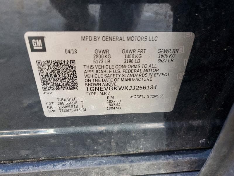 2018 CHEVROLET TRAVERSE LT 12