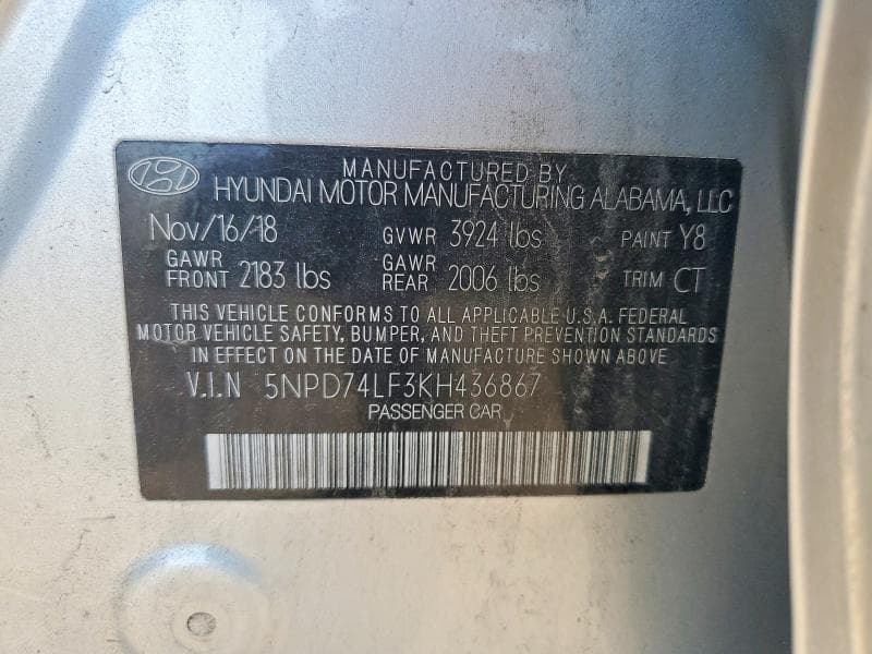 2019 HYUNDAI ELANTRA SE 12