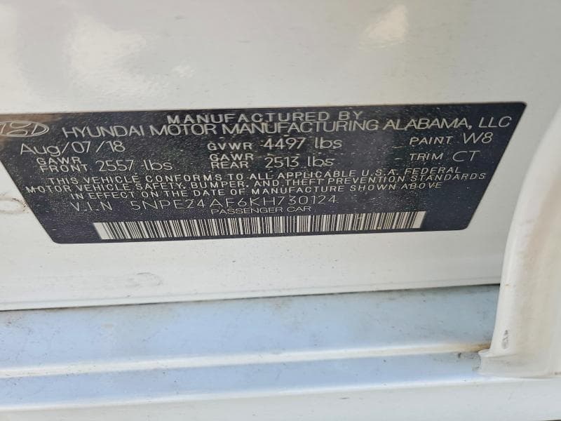 2019 HYUNDAI SONATA SE 12