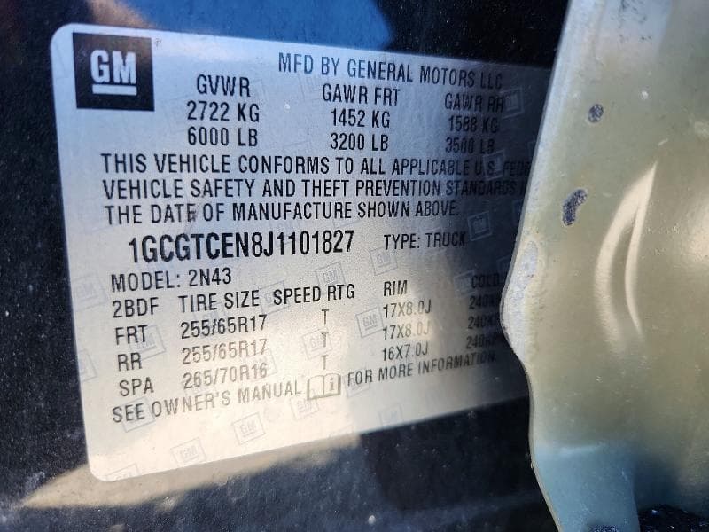 2018 CHEVROLET COLORADO LT 12