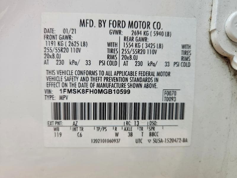2021 FORD EXPLORER LIMITED 13