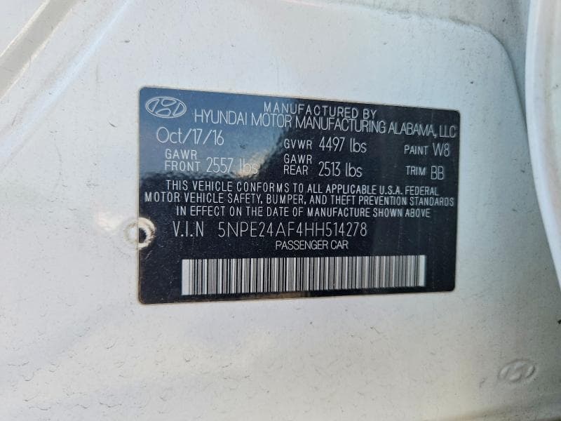 2017 HYUNDAI SONATA SE 13
