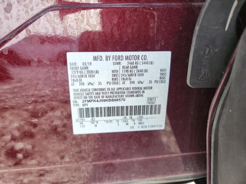 2019 FORD EDGE SEL 14