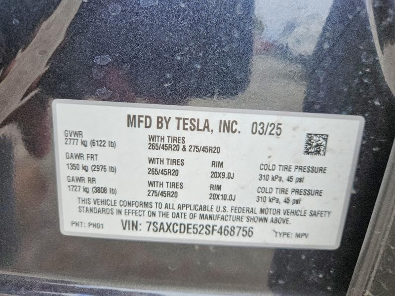 2025 TESLA MODEL X 13