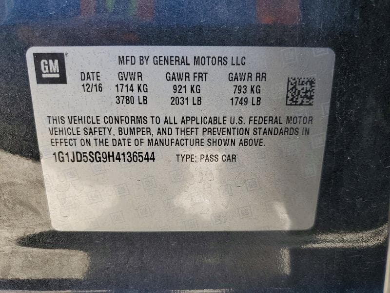2017 CHEVROLET SONIC LT 13