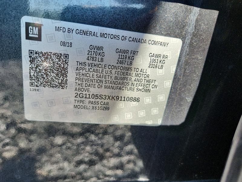 2019 CHEVROLET IMPALA PREMIER 13
