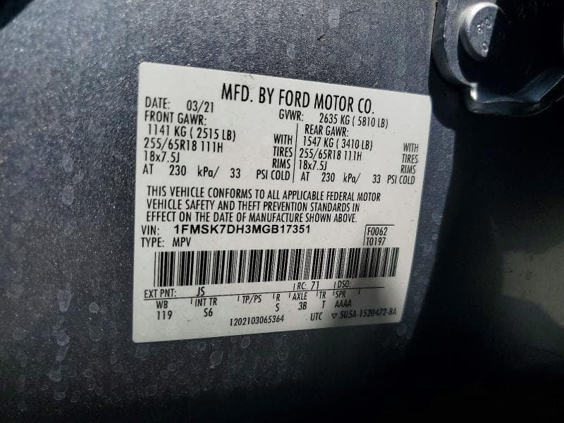 2021 FORD EXPLORER XLT 13