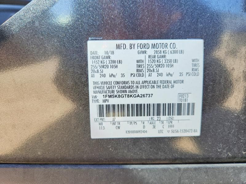 2019 FORD EXPLORER SPORT 13