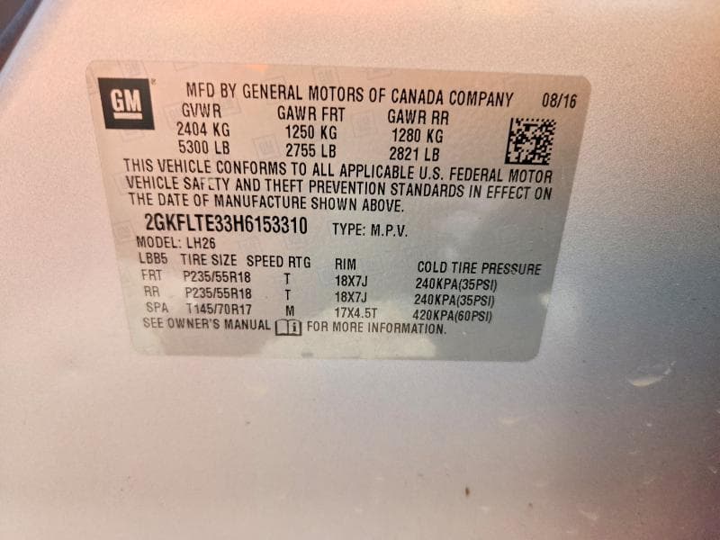2017 GMC TERRAIN SLE 13