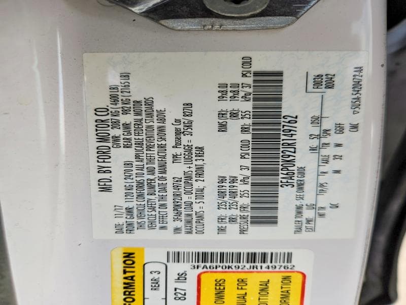 2018 FORD FUSION TITANIUM 12