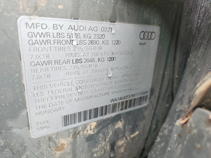 2021 AUDI Q3 PREMIUM 40 12