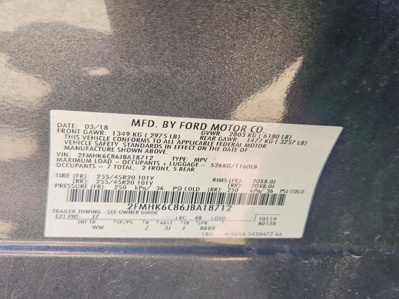 2018 FORD FLEX SEL 13