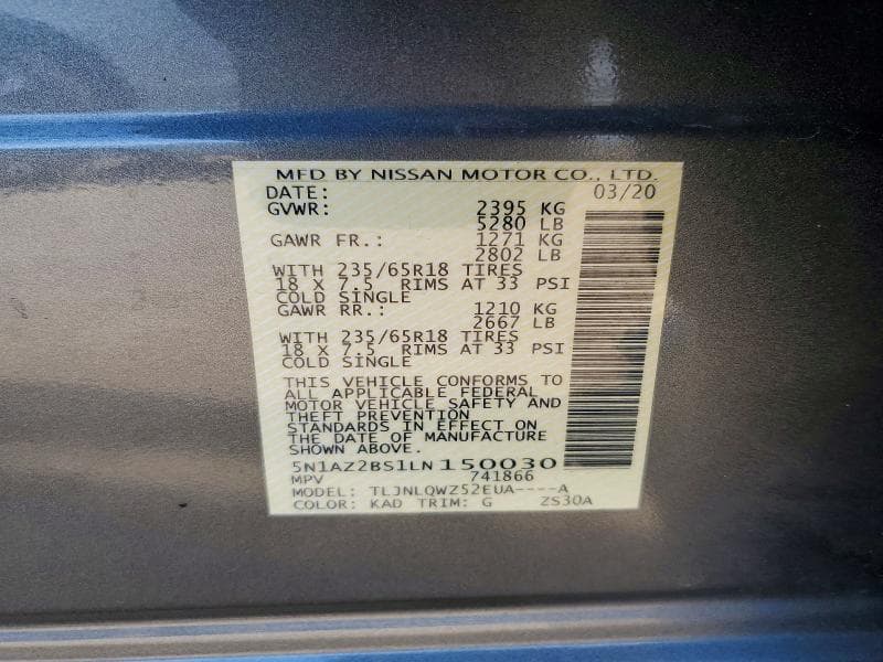 2020 NISSAN MURANO SV 13