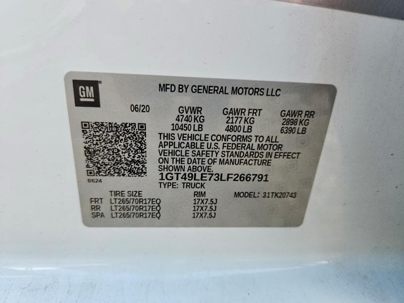 2020 GMC SIERRA K2500 HEAVY DUTY 12