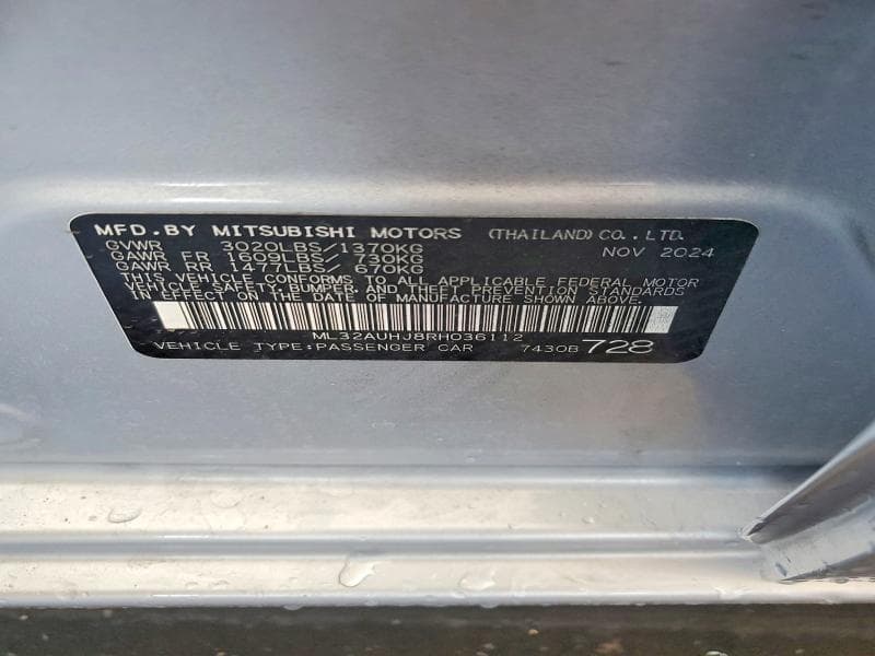 2024 MITSUBISHI MIRAGE ES 12