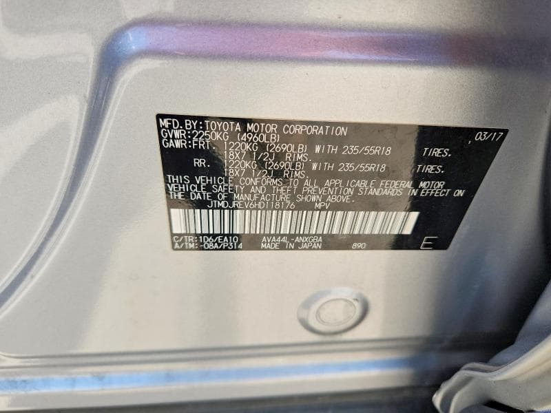 2017 TOYOTA RAV4 HV LIMITED 13