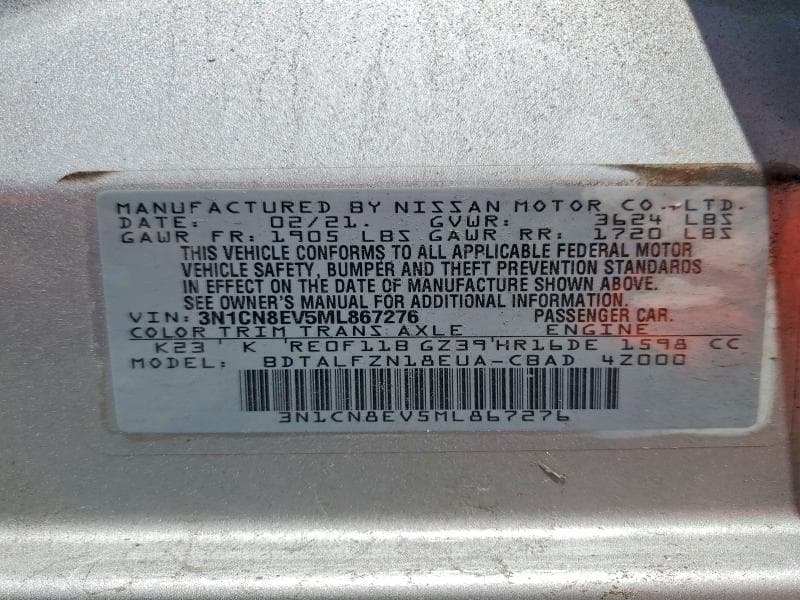 2021 NISSAN VERSA SV 13