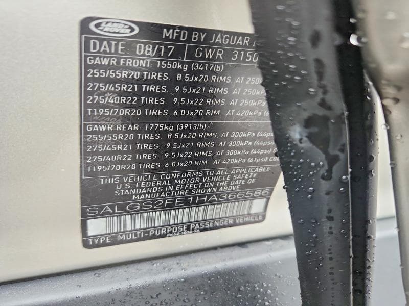 2017 LAND ROVER RANGE ROVER SUPERCHARGED 14