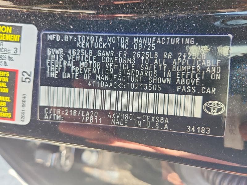 2026 TOYOTA CAMRY SE 12