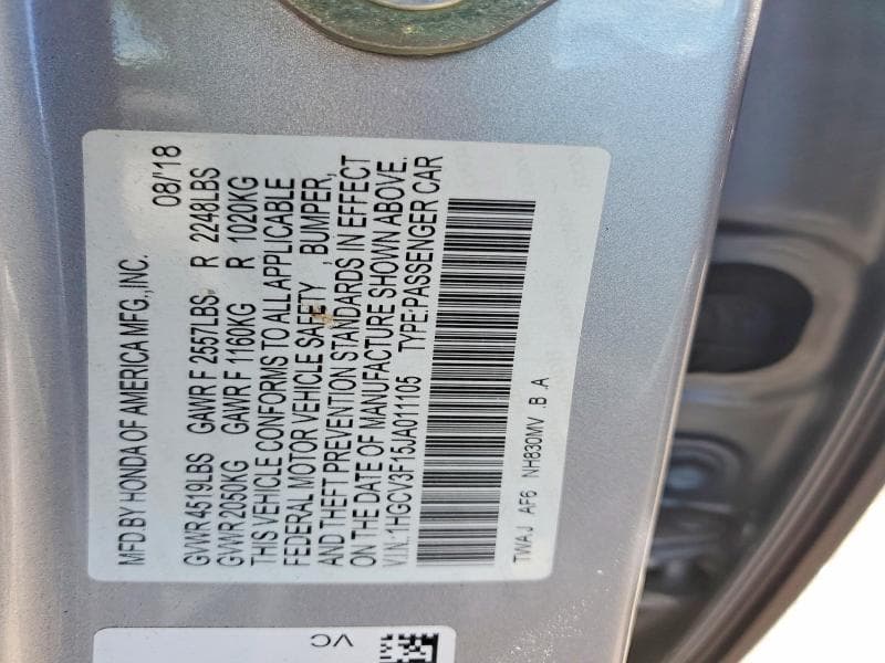2018 HONDA ACCORD HYBRID 12