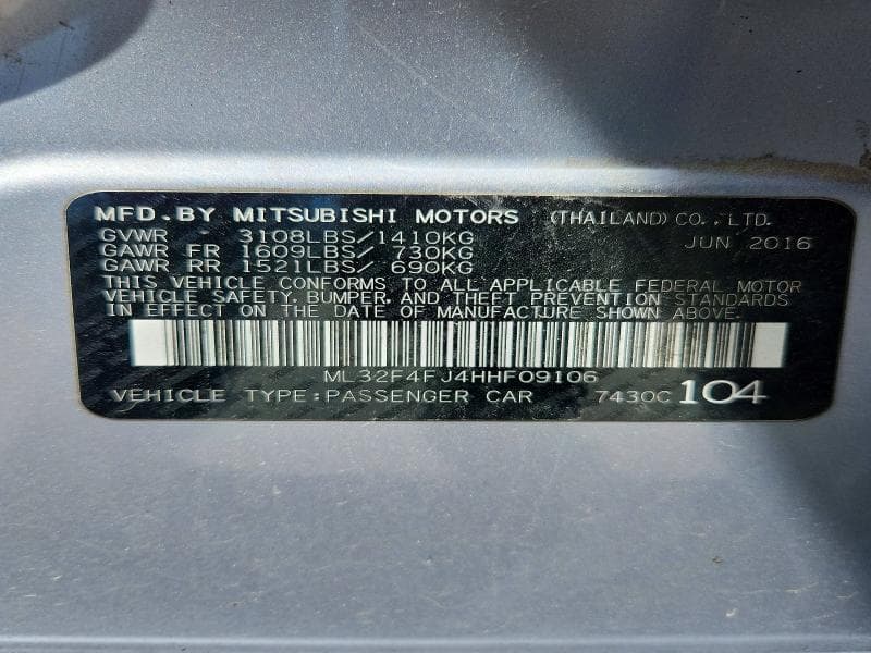 2017 MITSUBISHI MIRAGE 12
