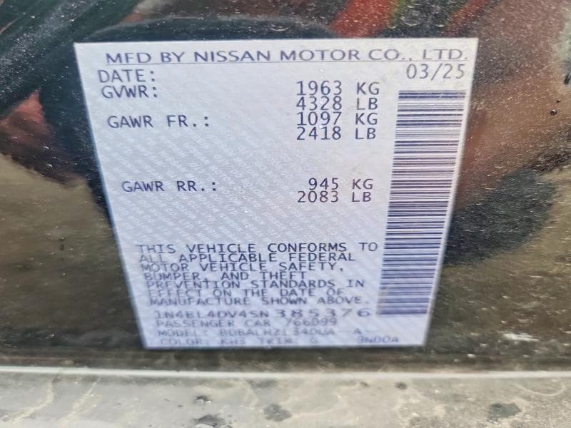 2025 NISSAN ALTIMA SV 12