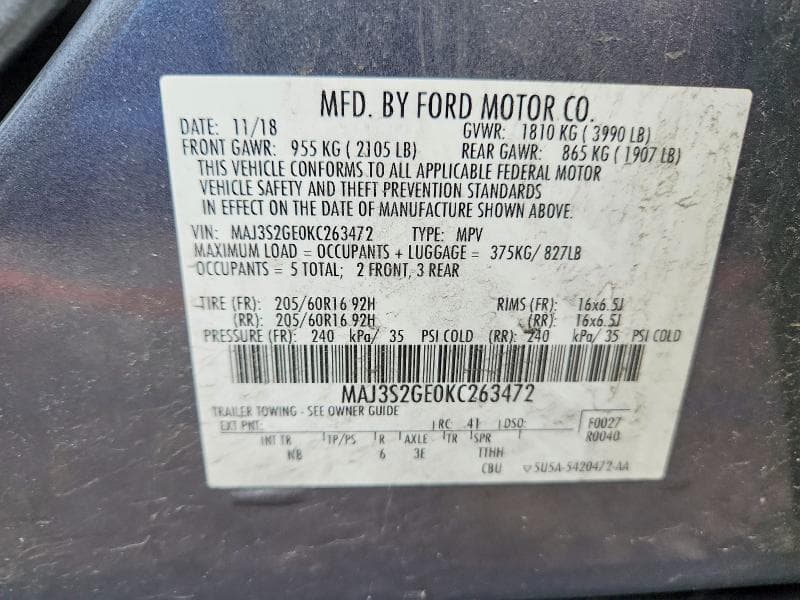 2019 FORD ECOSPORT SE 14