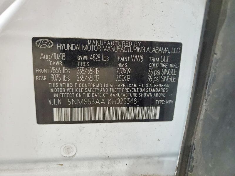 2019 HYUNDAI SANTA FE ULTIMATE 2.0T 13