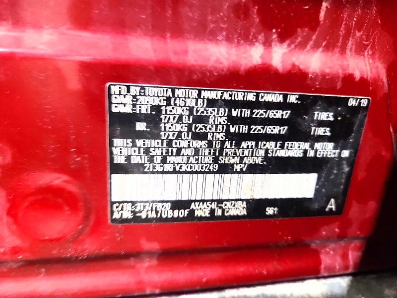 2019 TOYOTA RAV4 LE 12