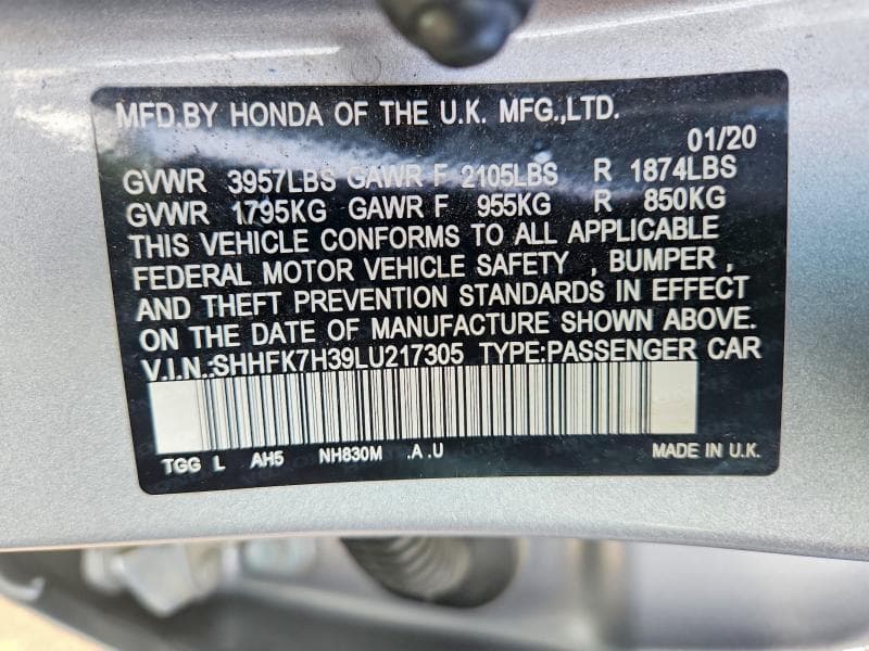 2020 HONDA CIVIC LX 13