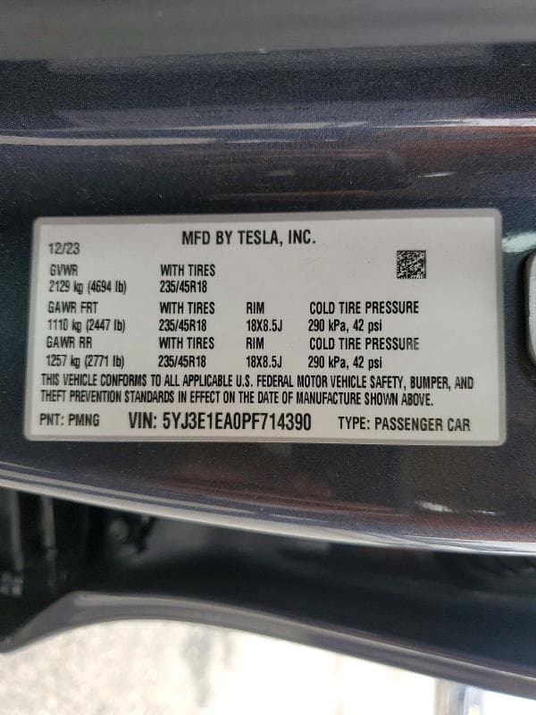 2023 TESLA MODEL 3 12