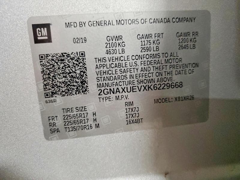 2019 CHEVROLET EQINOX 13