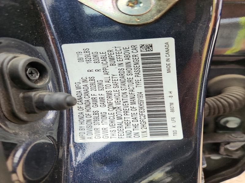 2019 HONDA CIVIC LX 12