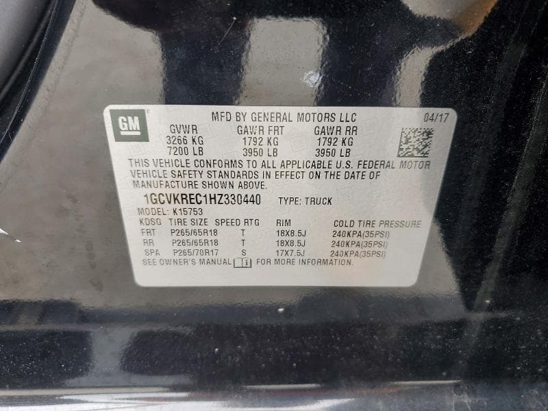 2017 CHEVROLET SILVERADO K1500 LT 12