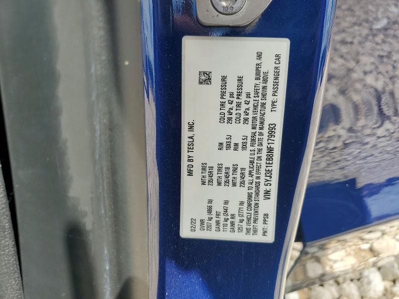 2022 TESLA MODEL 3 12