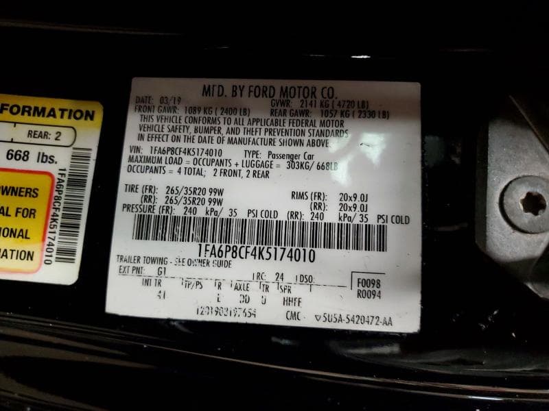 2019 FORD MUSTANG GT 13