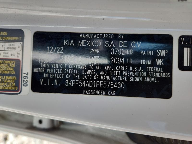 2023 KIA FORTE GT LINE 12