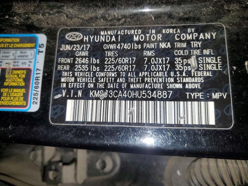 2017 HYUNDAI TUCSON SE 13