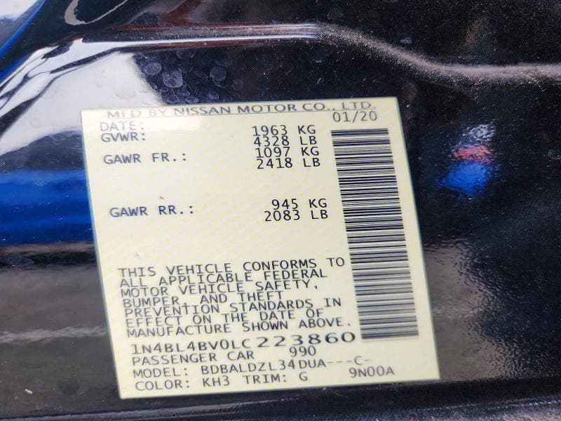 2020 NISSAN ALTIMA S 12