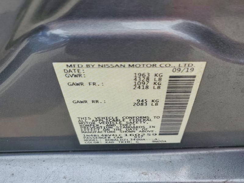 2020 NISSAN ALTIMA S 13