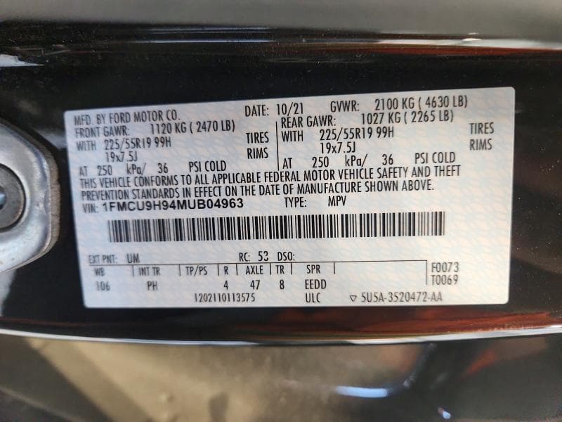 2021 FORD ESCAPE SEL 14