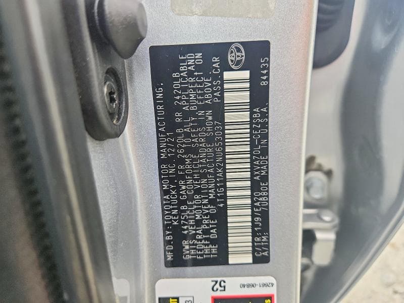 2022 TOYOTA CAMRY SE 12