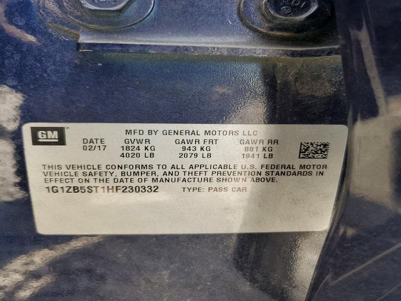 2017 CHEVROLET MALIBU LS 12