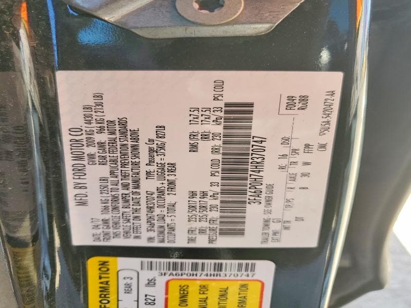 2017 FORD FUSION SE 13
