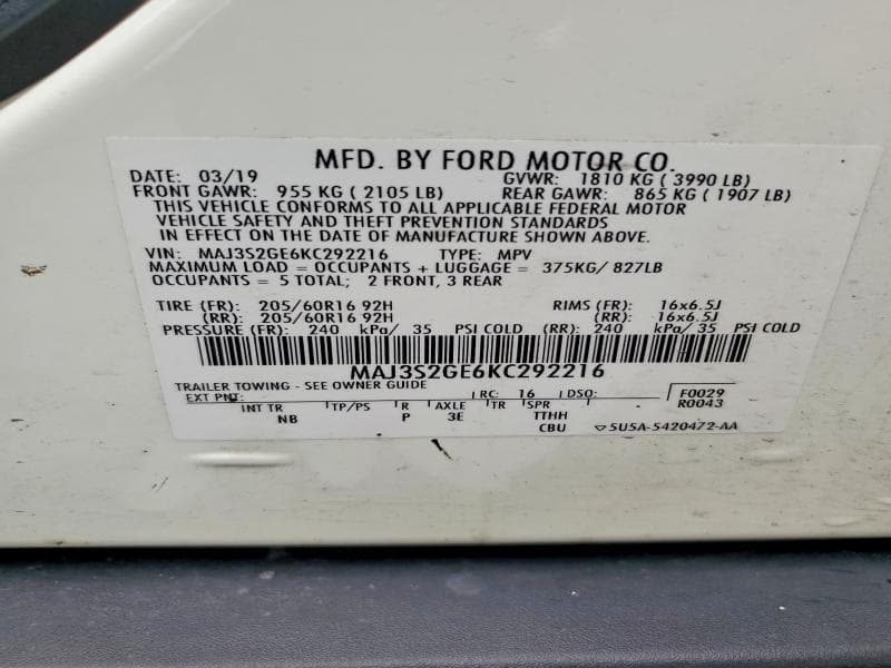 2019 FORD ECOSPORT SE 13